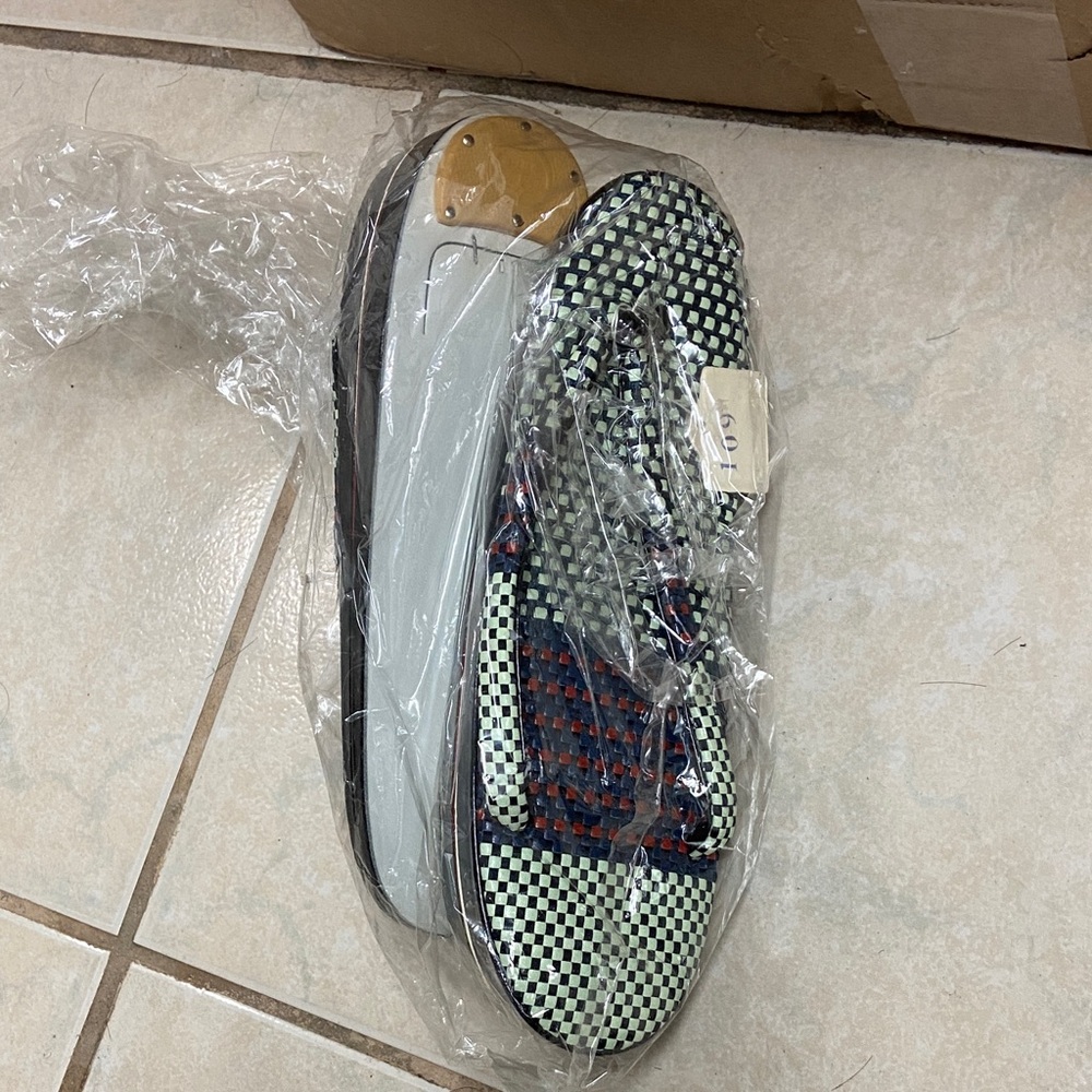 Vintage Japanese Stylish Checkered Slip-On Sandals